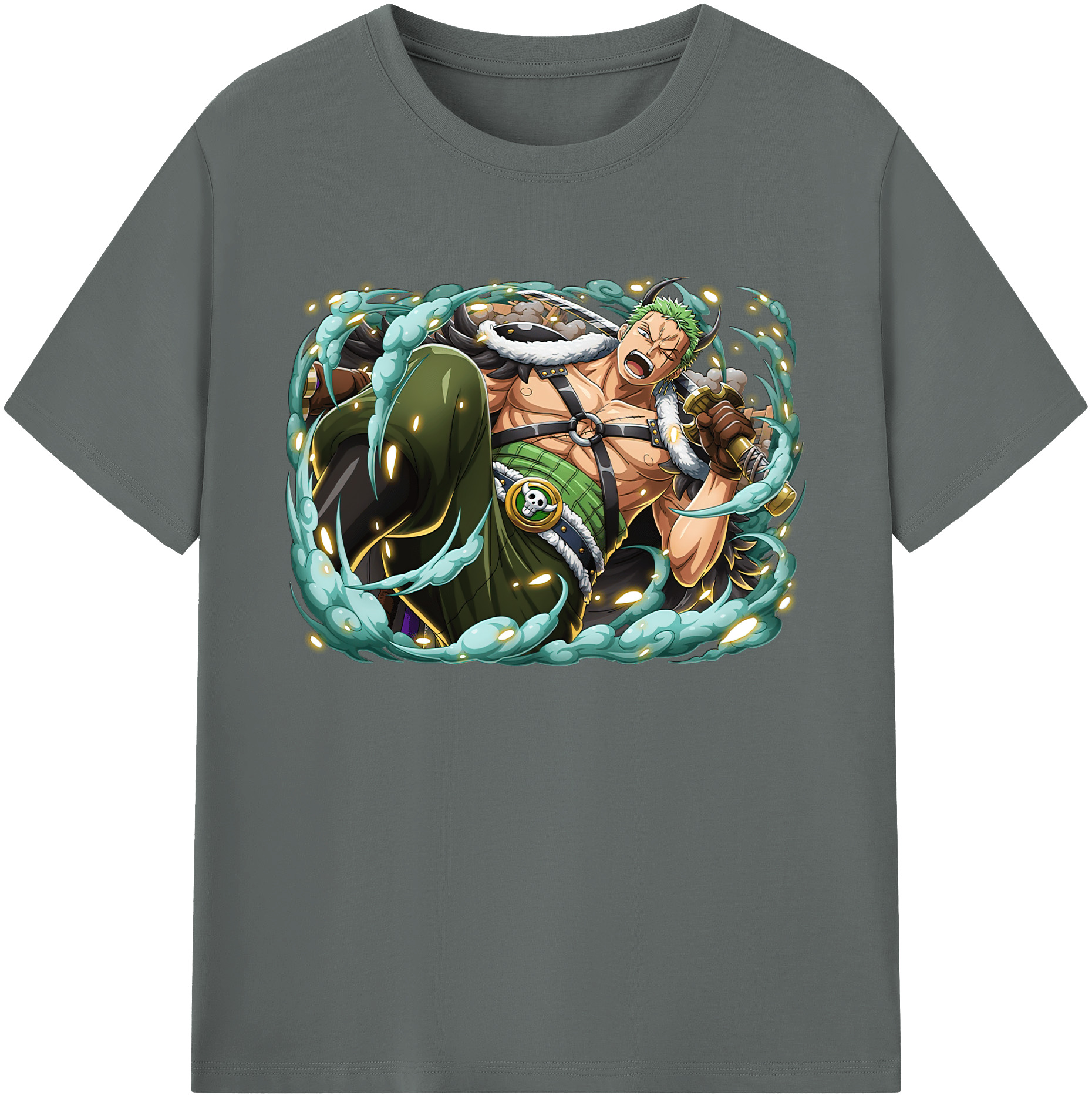 ワンピース ロロノア・ゾロ ONE PIECE Roronoa Zoro 綿100％ メンズ半袖Tシャツ｜肌触りやわらか＆通気性